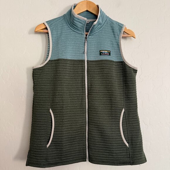 L.L. Bean Airlight Vest Women's Size Medium M Green & Blue Fall - Picture 1 of 6